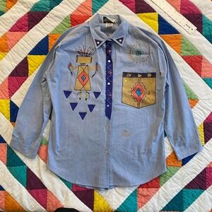 Hand Painted Southwestern Button-up Shirt‎